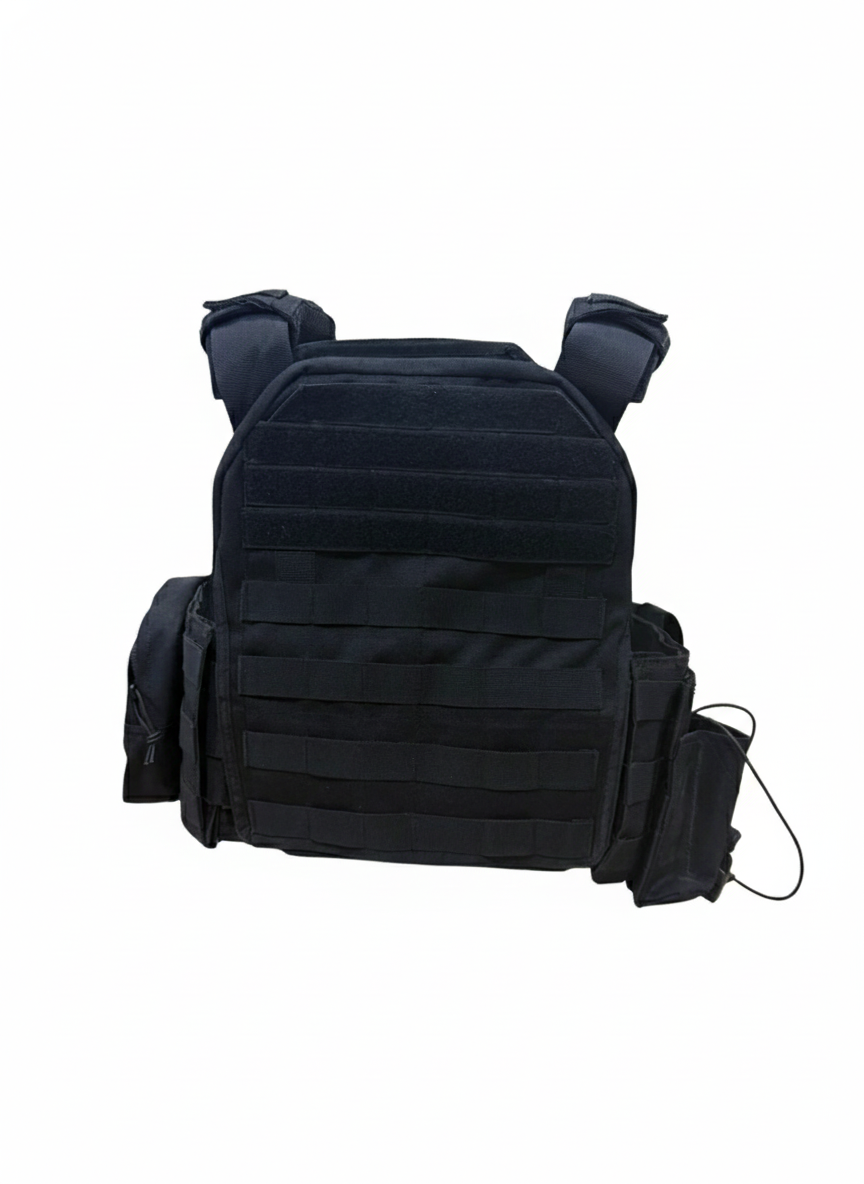 Full Assault Package Vest (FAPV Gen5) Tactical Plate Carrier-Black-Advanced Padding