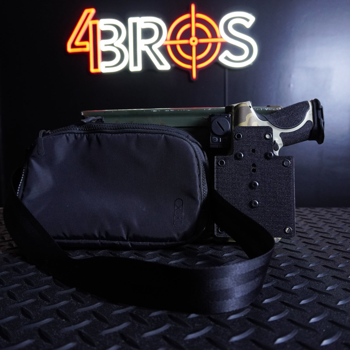 4BROS Hook & Loop Holster Mount for Backpacks & Sling Bags