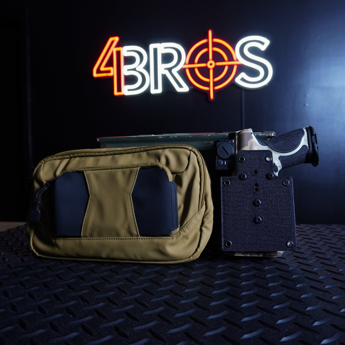 4BROS Hook & Loop Holster Mount for Backpacks & Sling Bags