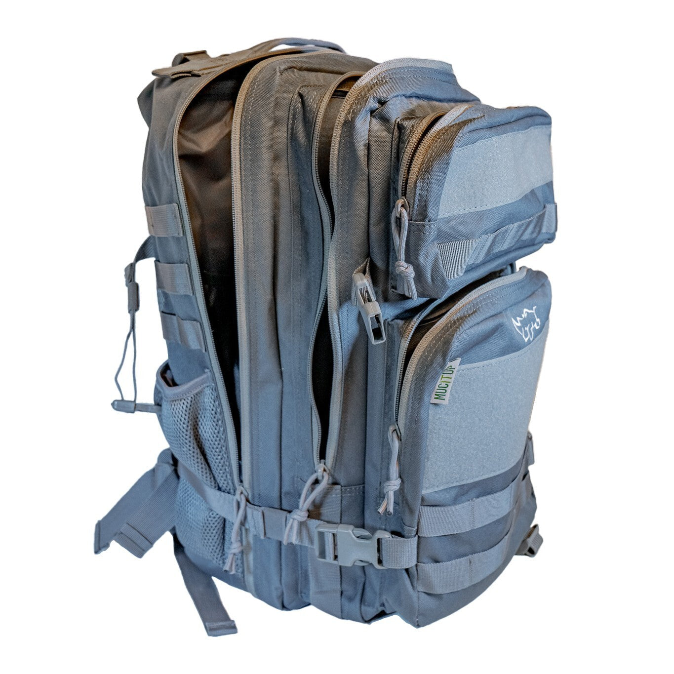 MUCITUP Rhino MUCPAC Tactical Backpack 500D Nylon MOLLE EDC - Grey, Black, & MCBK