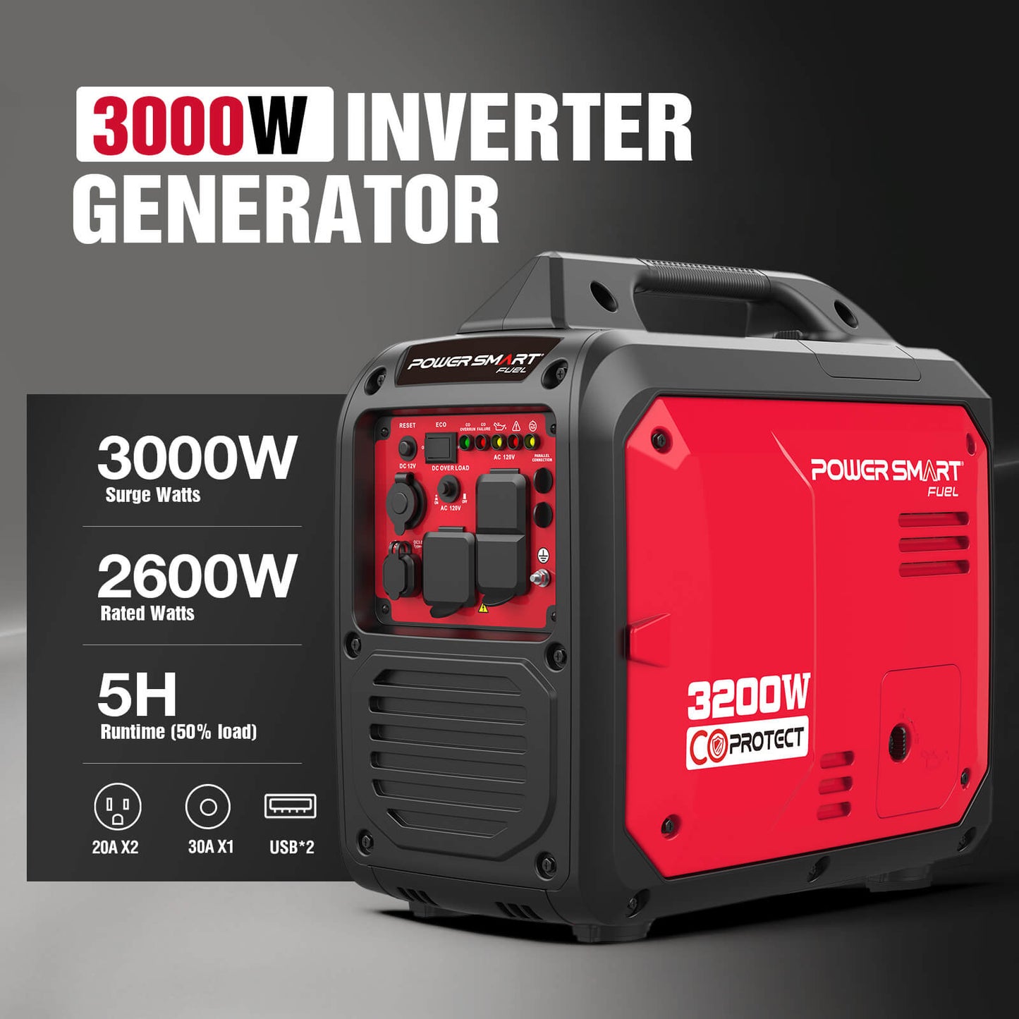 3000W Inverter Gas Generator w/ CO Alert DB5032