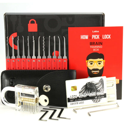 Compact Lock Pick Set - Lock Picks, Practice Lock, Covert Kit, How-to Guide
