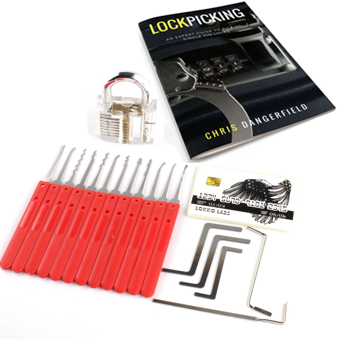 Compact Lock Pick Set - Lock Picks, Practice Lock, Covert Kit, How-to Guide