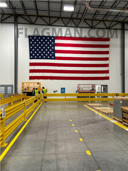 WallSafe™ Polyester Wall-Mounted American Flag | Reinforced Edge Grommets | Made in USA