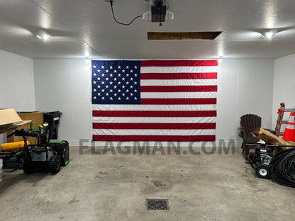 WallSafe™ Polyester Wall-Mounted American Flag | Reinforced Edge Grommets | Made in USA