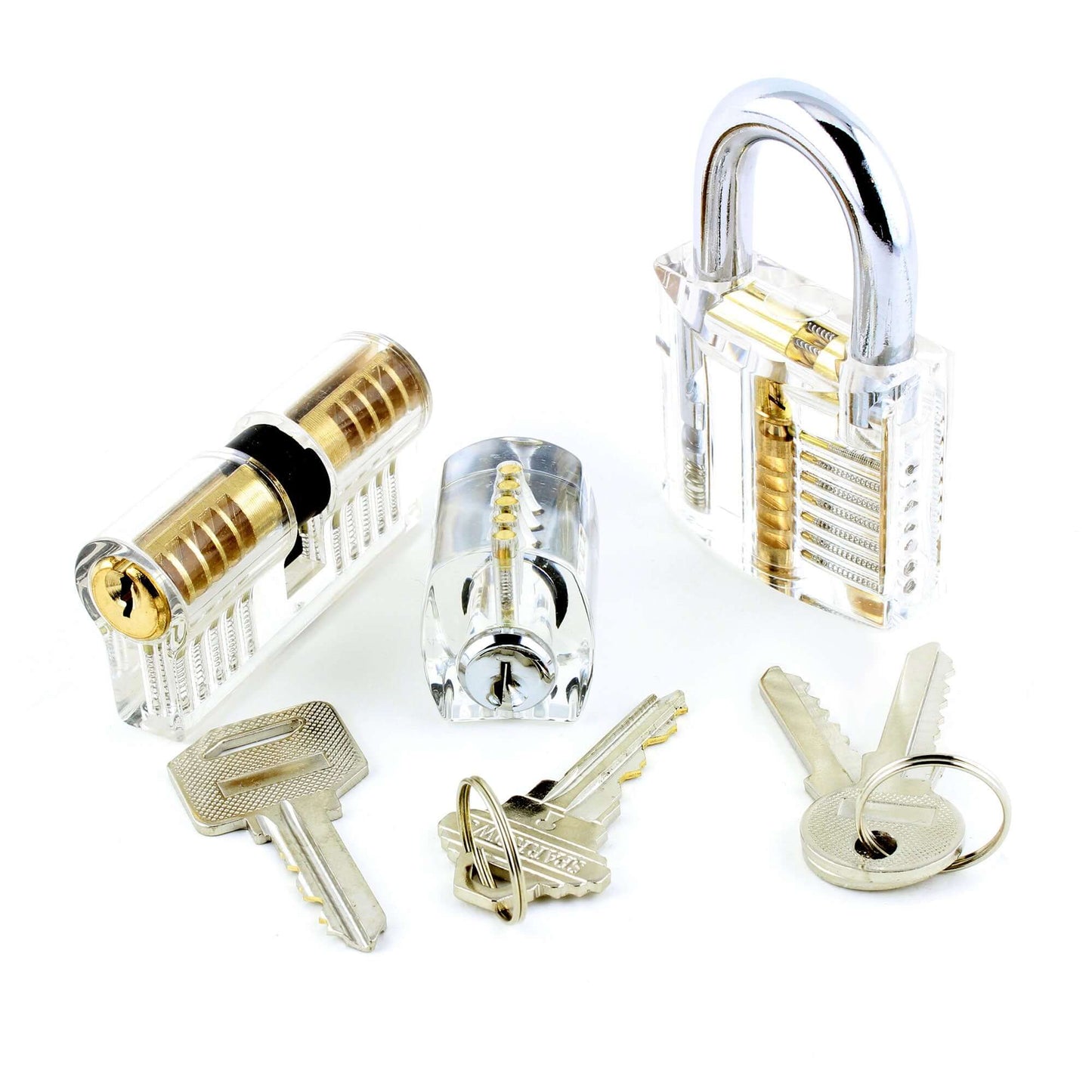 Dangerfield Clear Practice Locks For Training (3) - acrylic lock, padlock, double-sided
