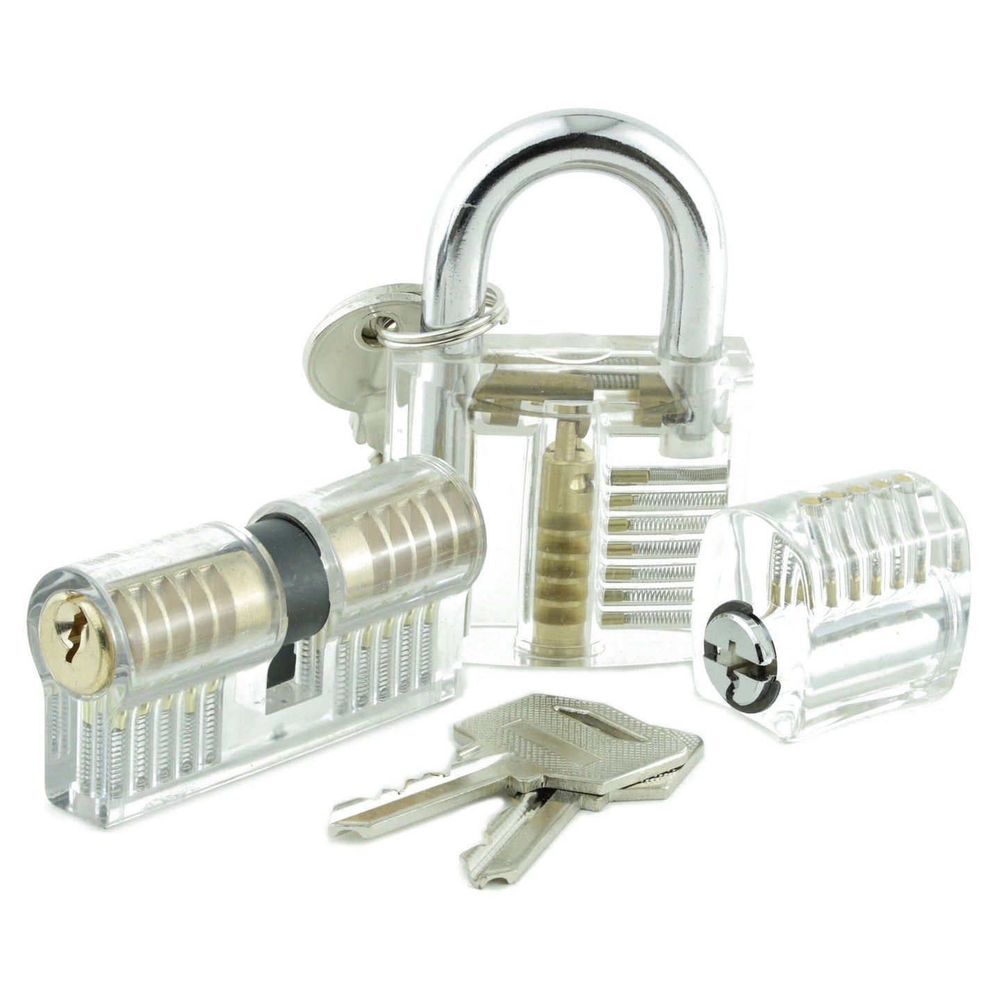 Dangerfield Clear Practice Locks For Training (3) - acrylic lock, padlock, double-sided