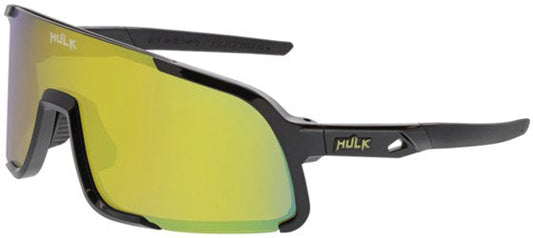 Hulk® HK4 Series Black Frame Safety Glasses Polarized Gold Mirror Lens MAX3® Scratch Resistant Coated