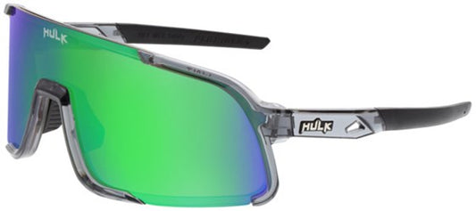 Hulk® HK4 Series Crystal Gray Frame Safety Glasses Polarized Green Mirror Lens MAX3® Scratch Resistant Coating