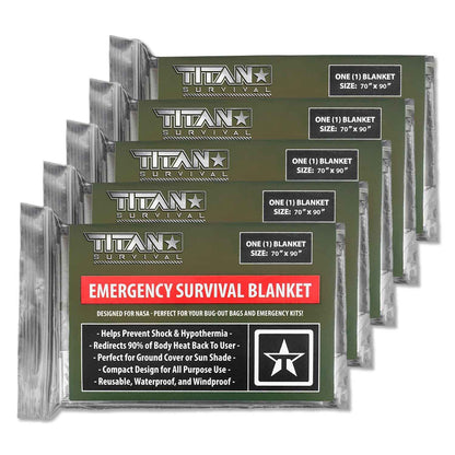 XL Emergency Survival Blankets, 5-Pack