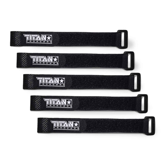 Paracord Fasteners, Hook & Loop, 5-Pack | BLACK